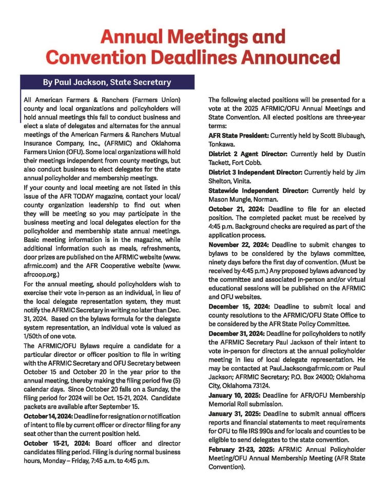 2025 Convention Announcement